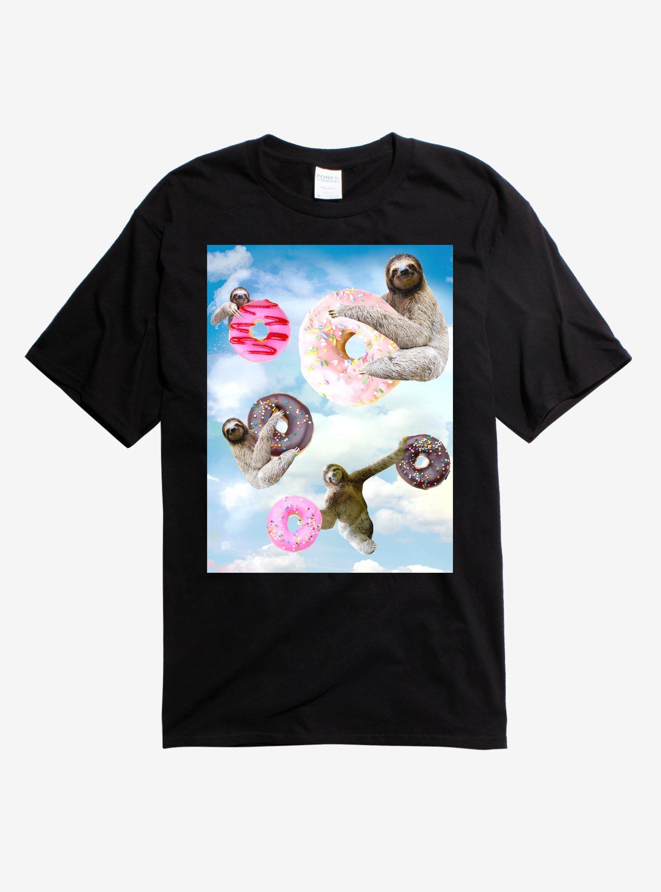 Sloth & Donuts T-Shirt, BLACK, hi-res