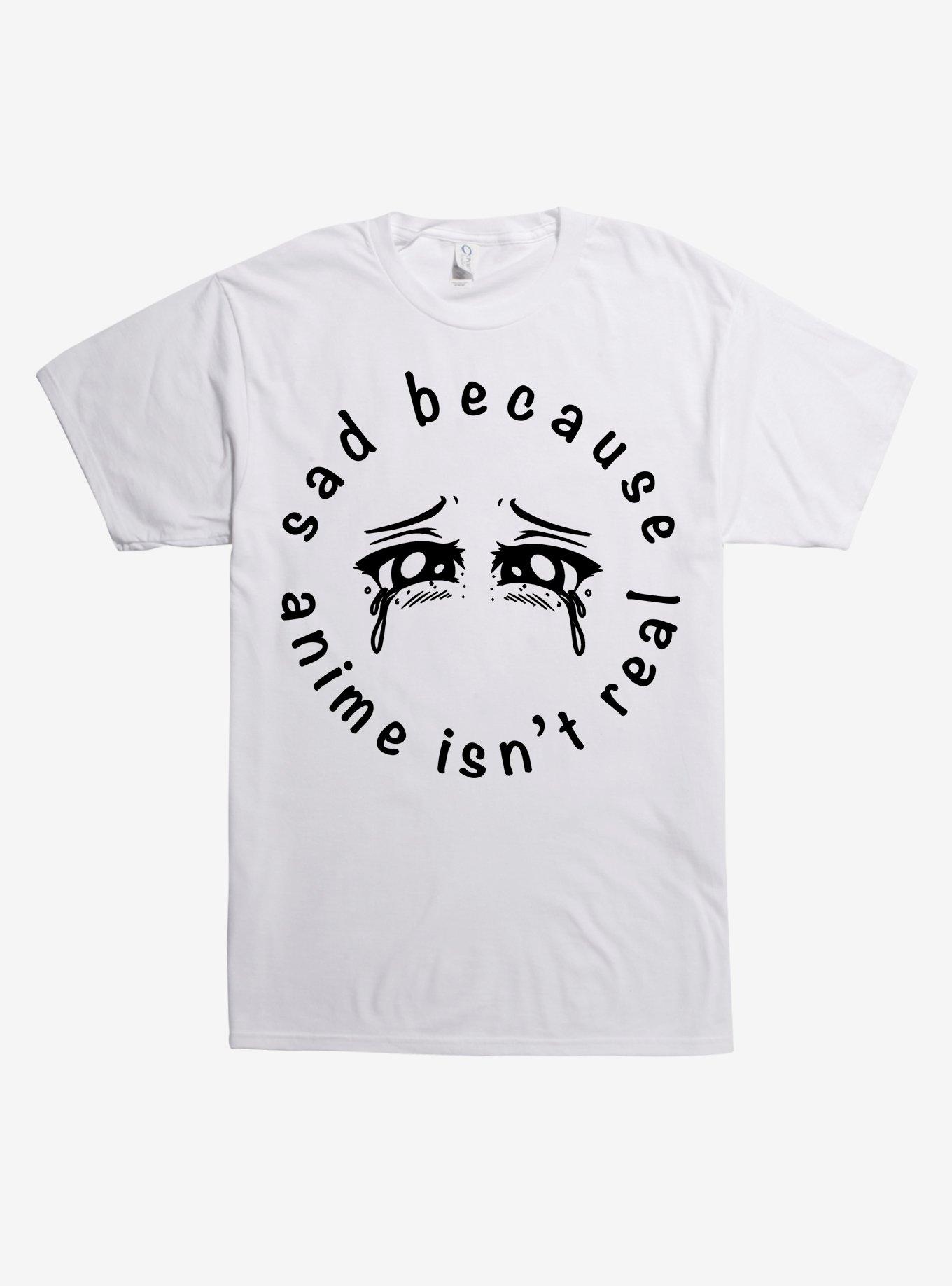 Anime Sad Eyes T-Shirt, WHITE, hi-res