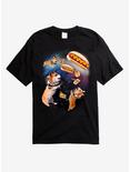 Corgis & Hot Dogs Galaxy T-Shirt, BLACK, hi-res
