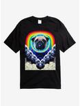 Rainbow Pug T-Shirt, BLACK, hi-res