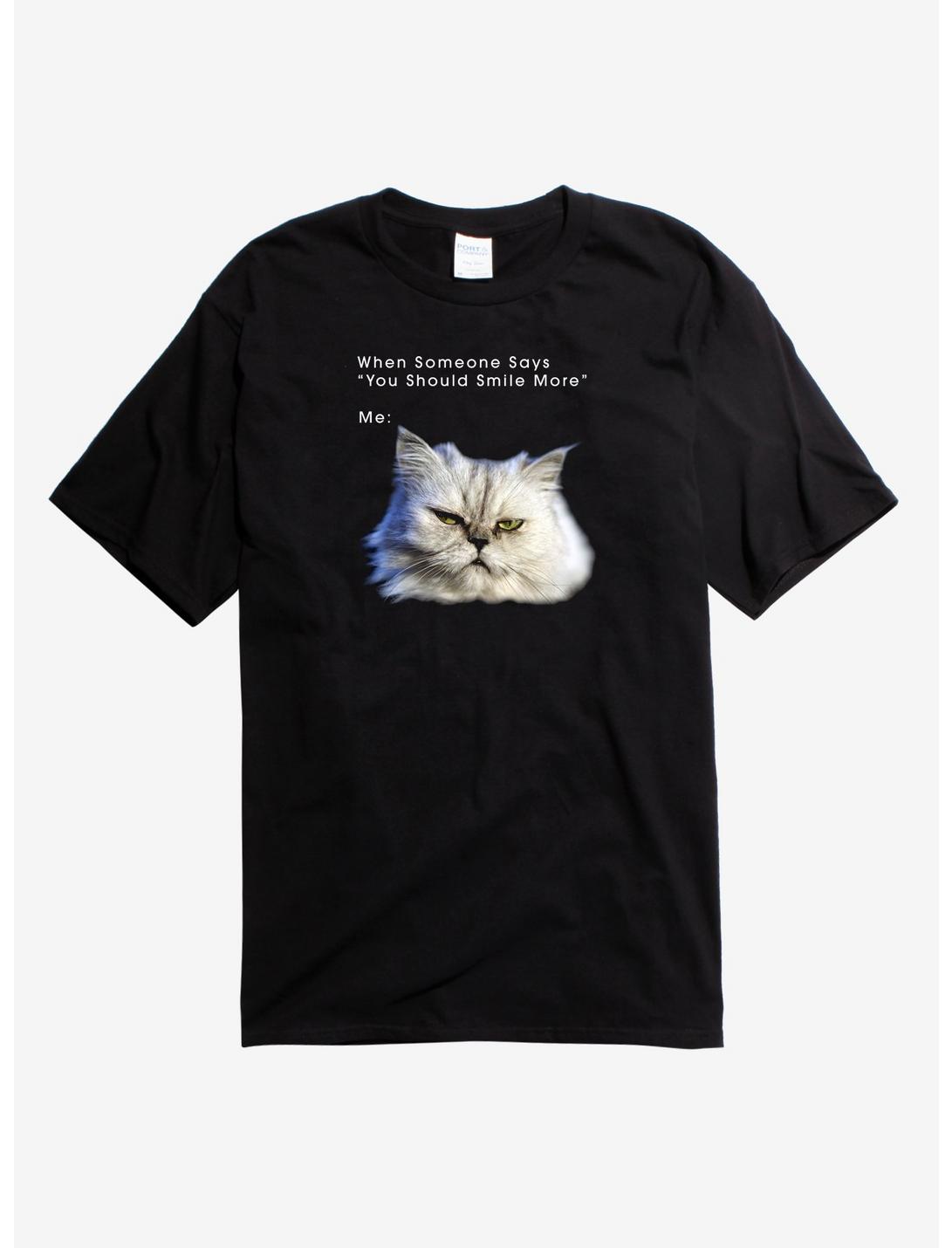 You Should Smile More Cat T-Shirt, BLACK, hi-res