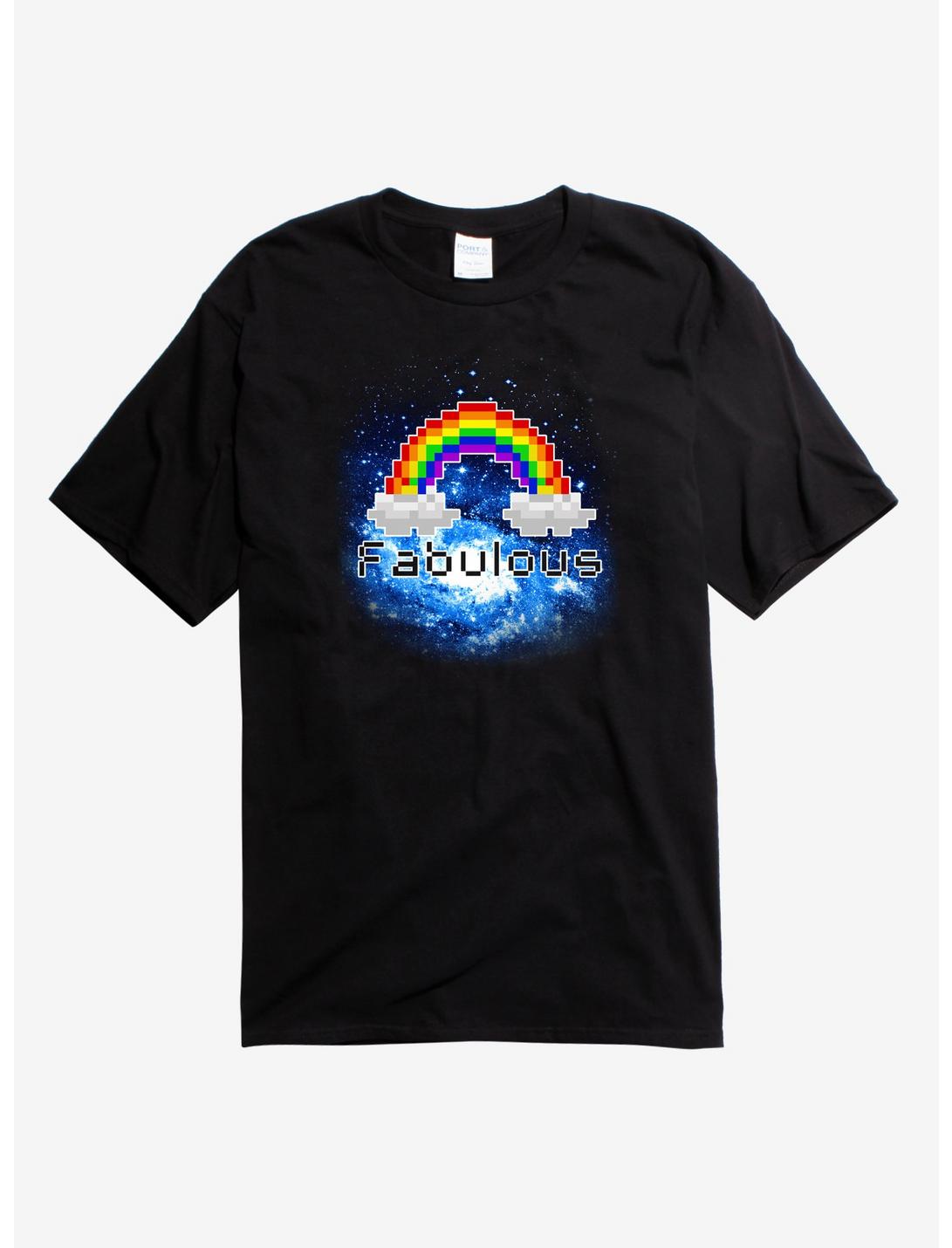 Fabulous Pixel Rainbow T-Shirt, BLACK, hi-res