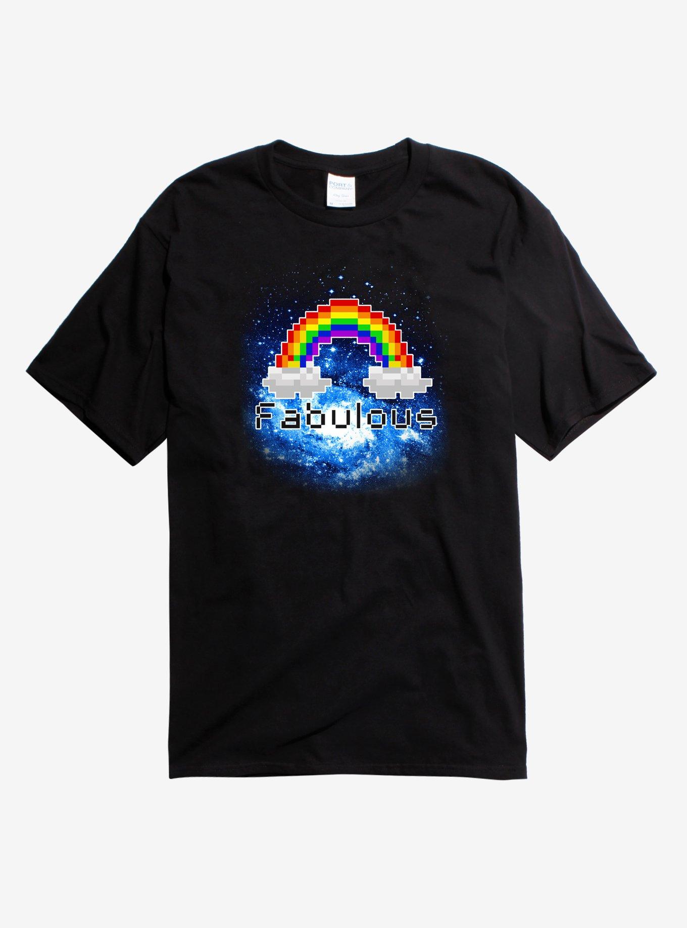 Fabulous Pixel Rainbow T-Shirt, BLACK, hi-res