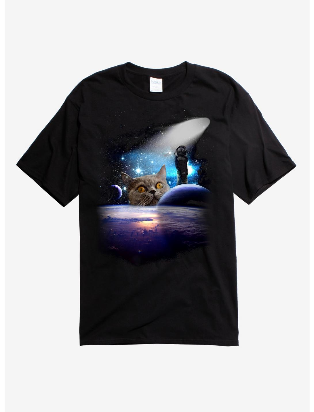 Cat Galaxy T-Shirt, BLACK, hi-res