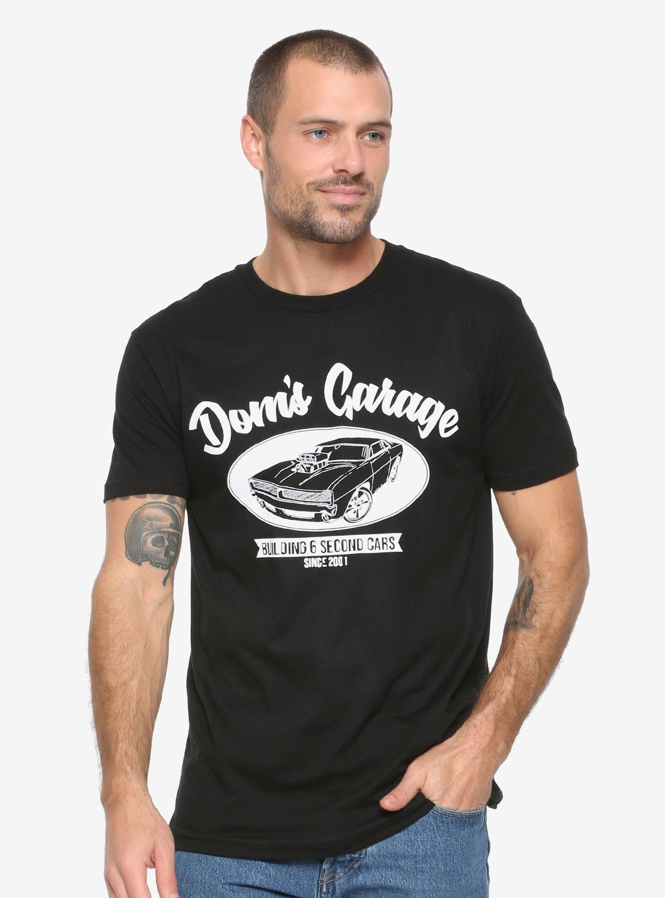 The Fast And The Furious Doms Garage T-Shirt - BoxLunch Exclusive, BLACK, hi-res