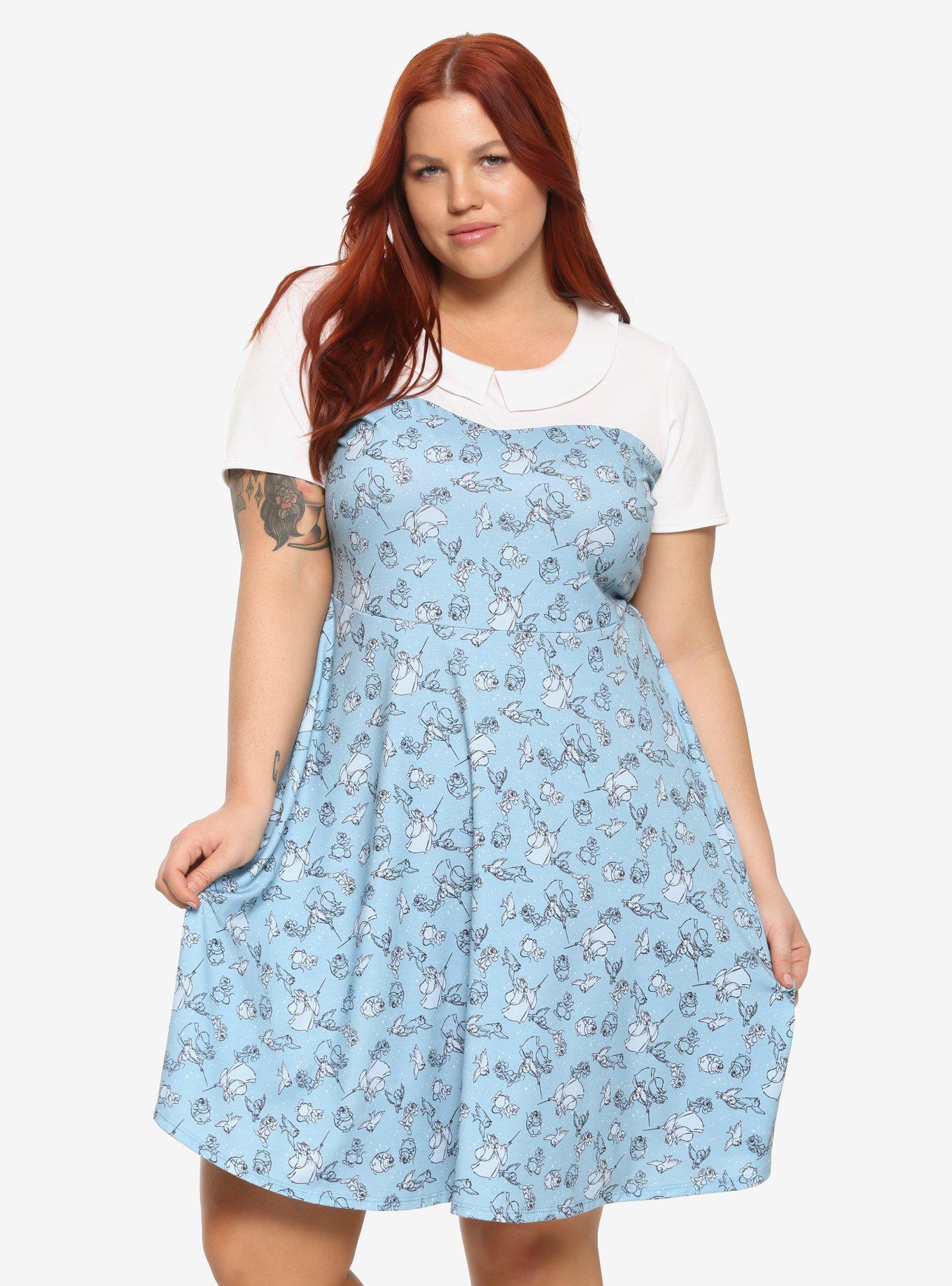 Disney Cinderella Fairy Godmother Collared Dress Plus Size, MULTI, hi-res