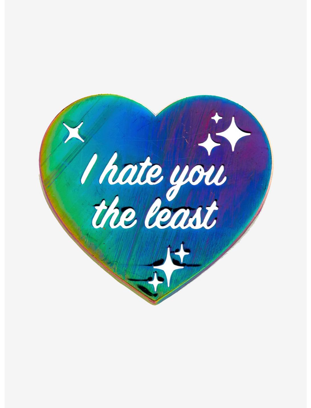 Anodized Heart I Hate You The Least Enamel Pin, , hi-res