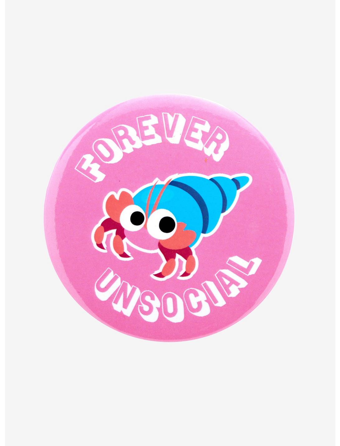 Forever Unsocial Hermit Crab Button, , hi-res