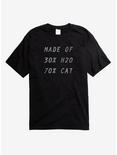 Made Of H20 & Cat T-Shirt, BLACK, hi-res