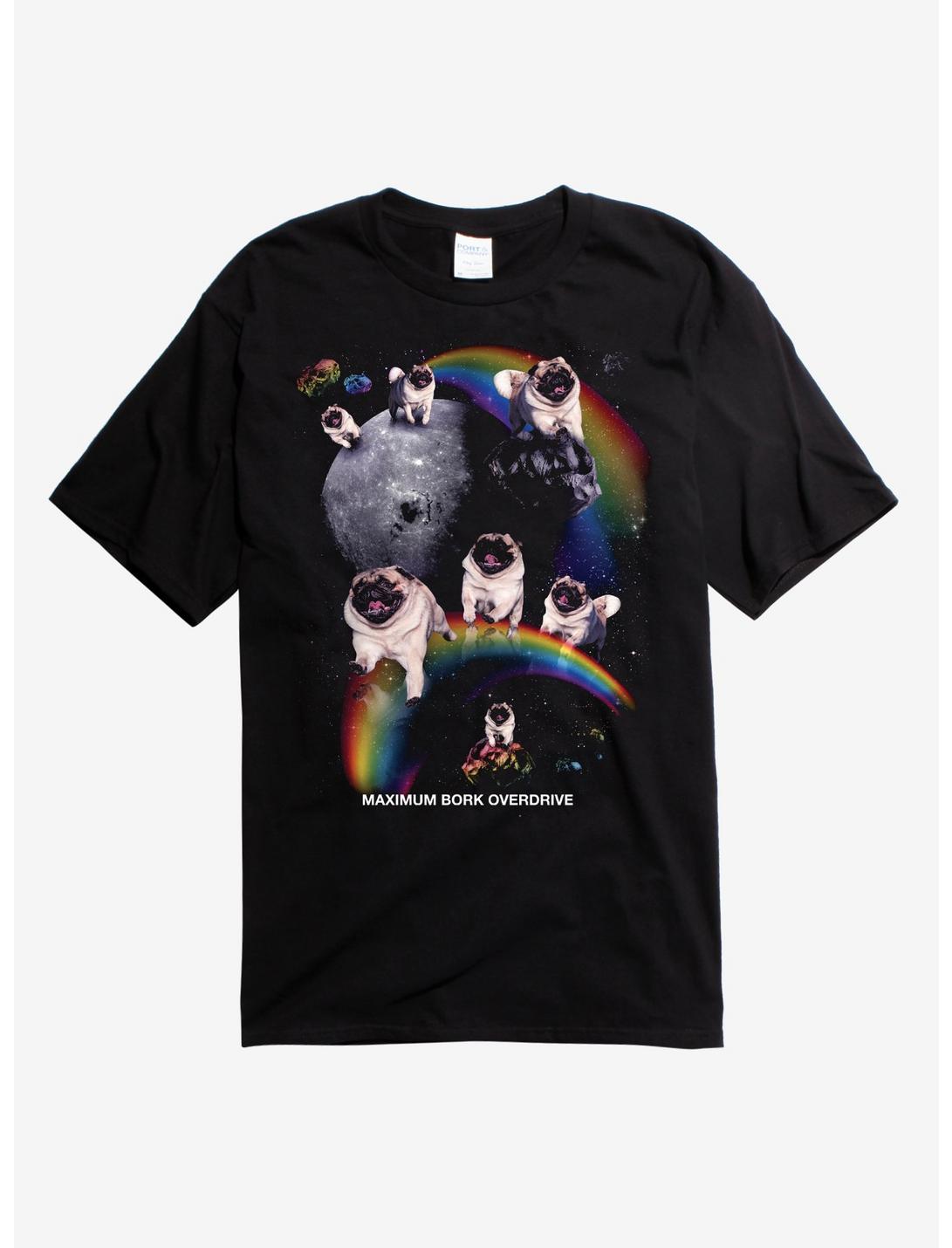 Maximum Bork Overdrive Pug T-Shirt, BLACK, hi-res