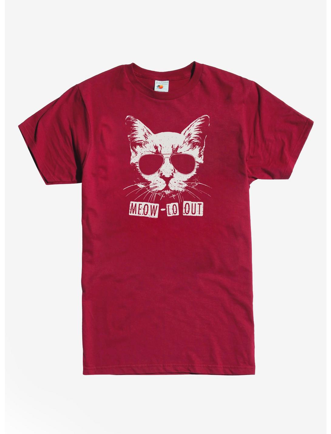 Meow Lo Out Cat T-Shirt, INDEPENDENCE RED, hi-res