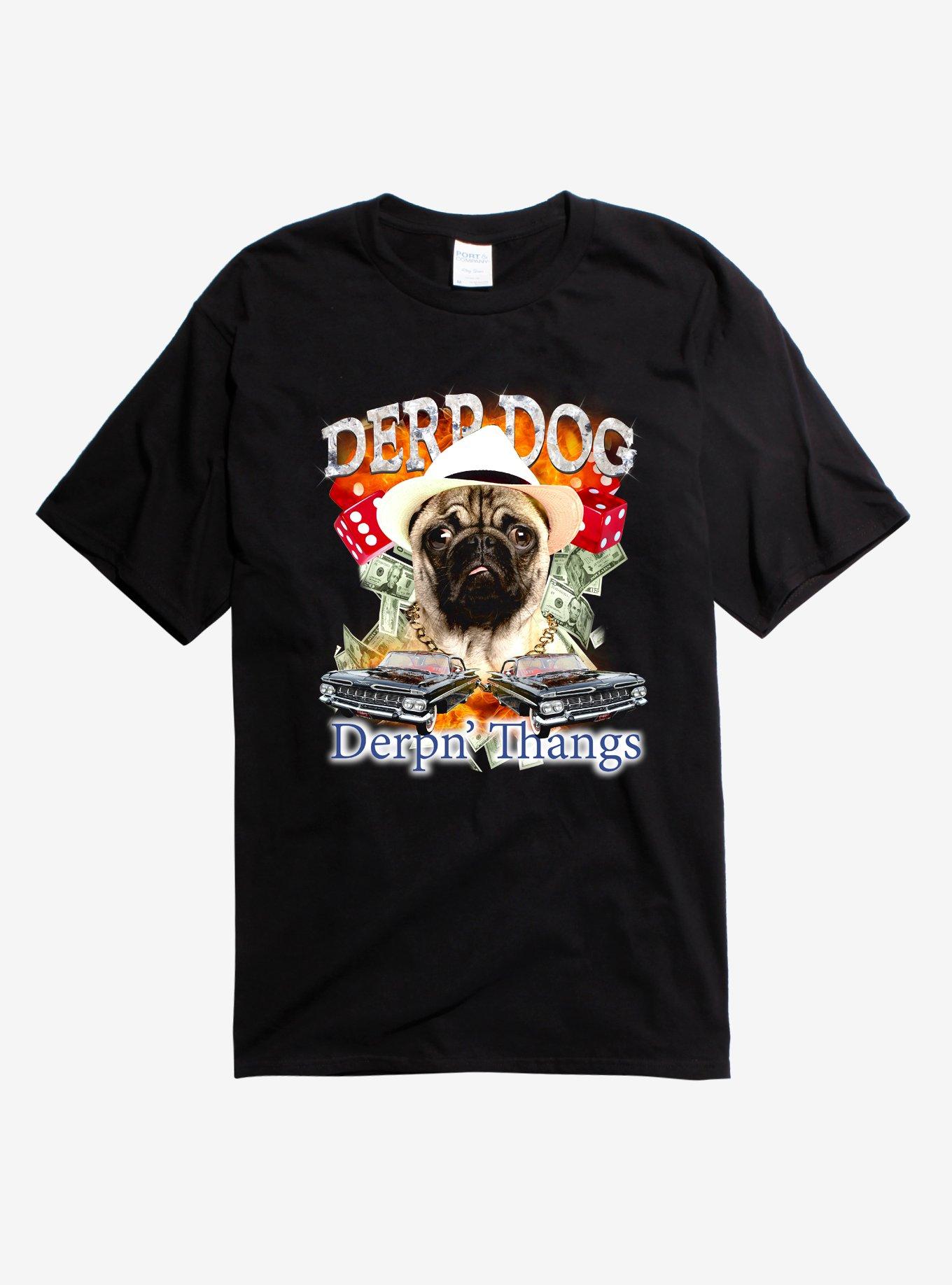 Derp Dog Derpn' Thangs Pug T-Shirt, , hi-res
