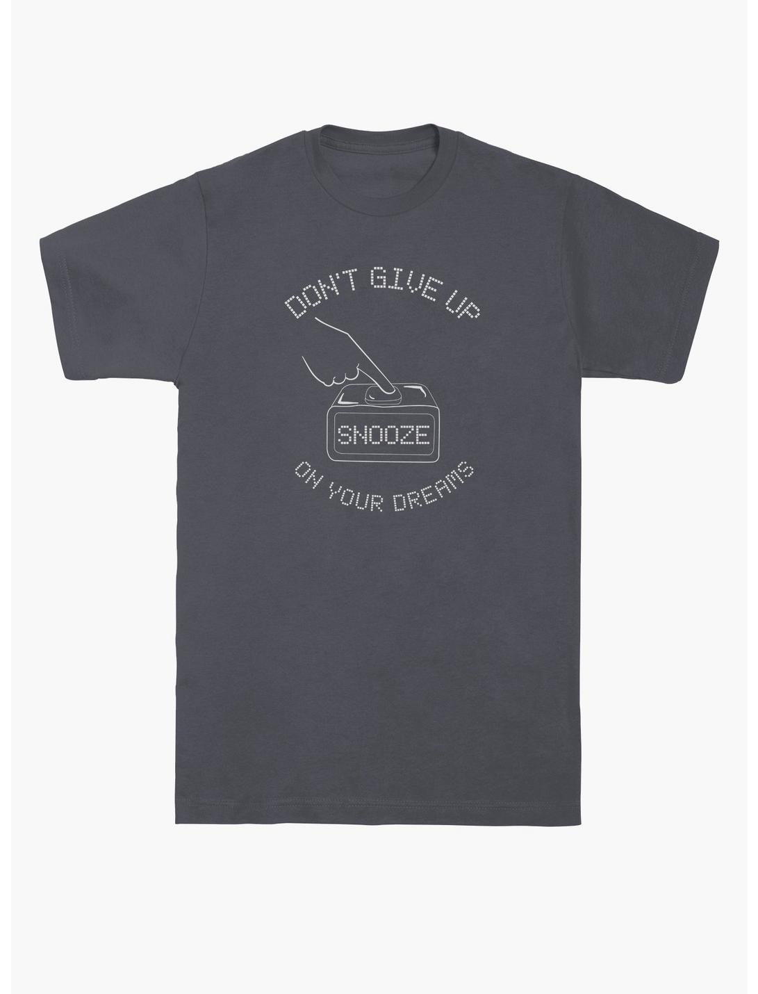Don't Give Up Snooze T-Shirt, CHARCOAL, hi-res