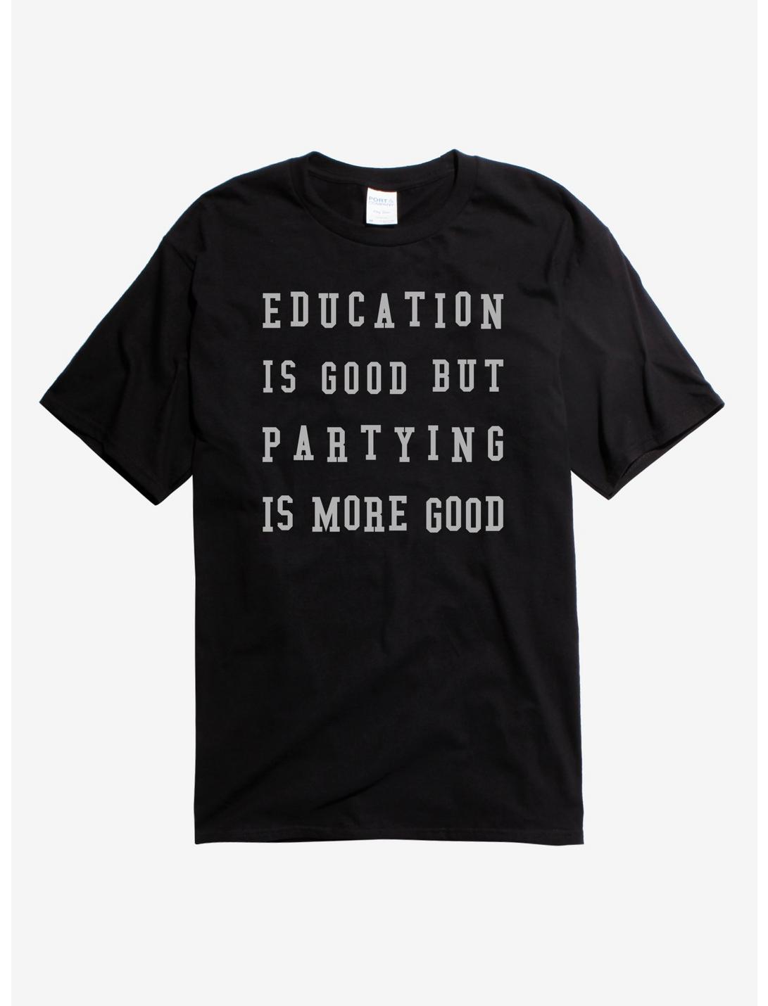 Partying Is More Good T-Shirt, BLACK, hi-res