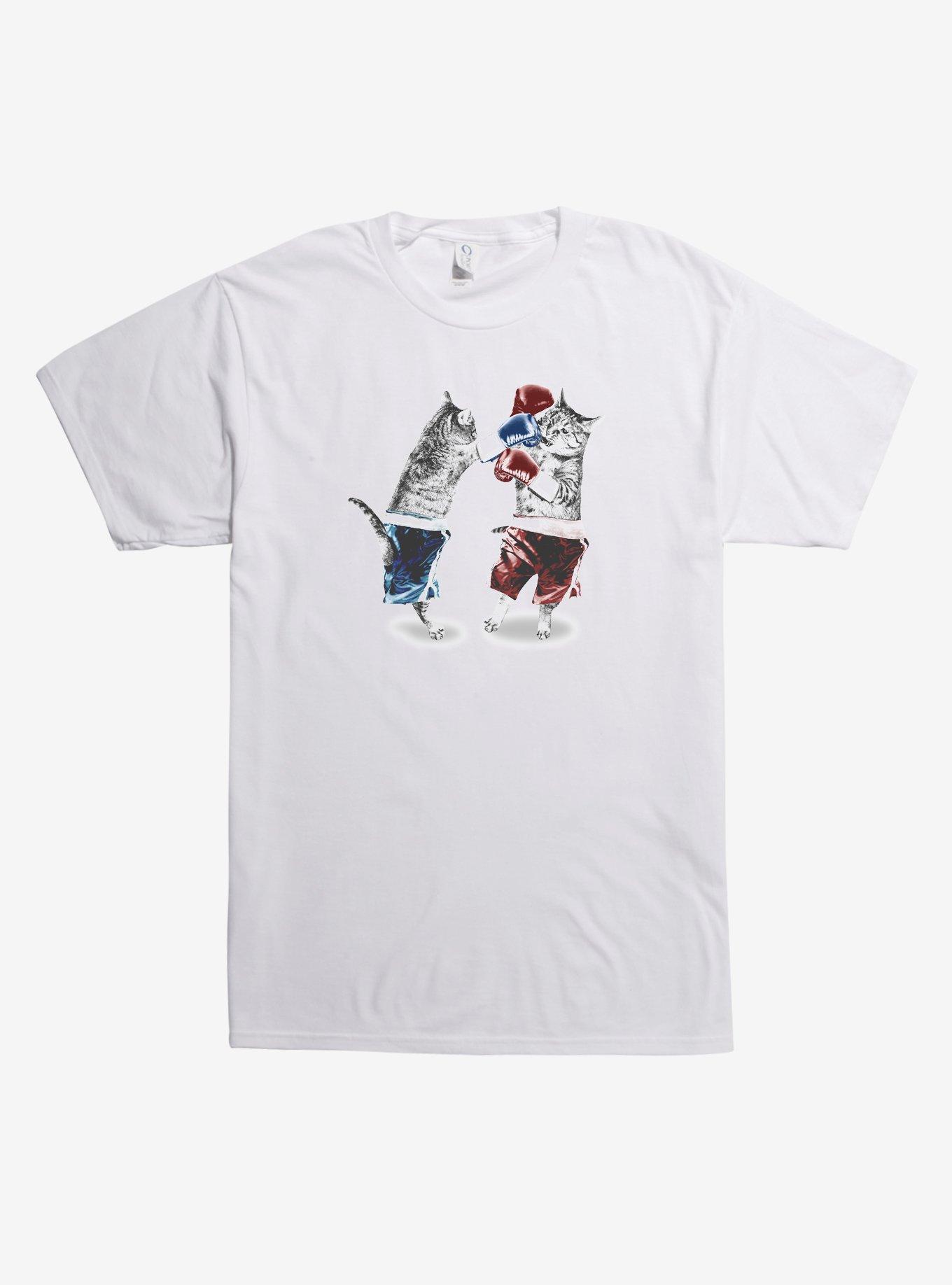 Boxing Cats T-Shirt, WHITE, hi-res
