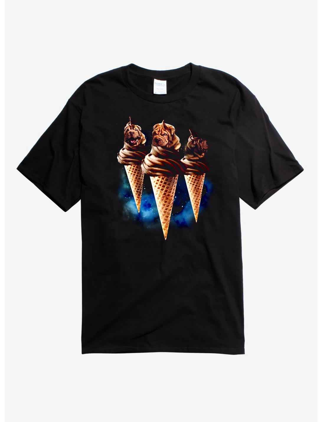 Dog Ice Cream Cones T-Shirt, BLACK, hi-res