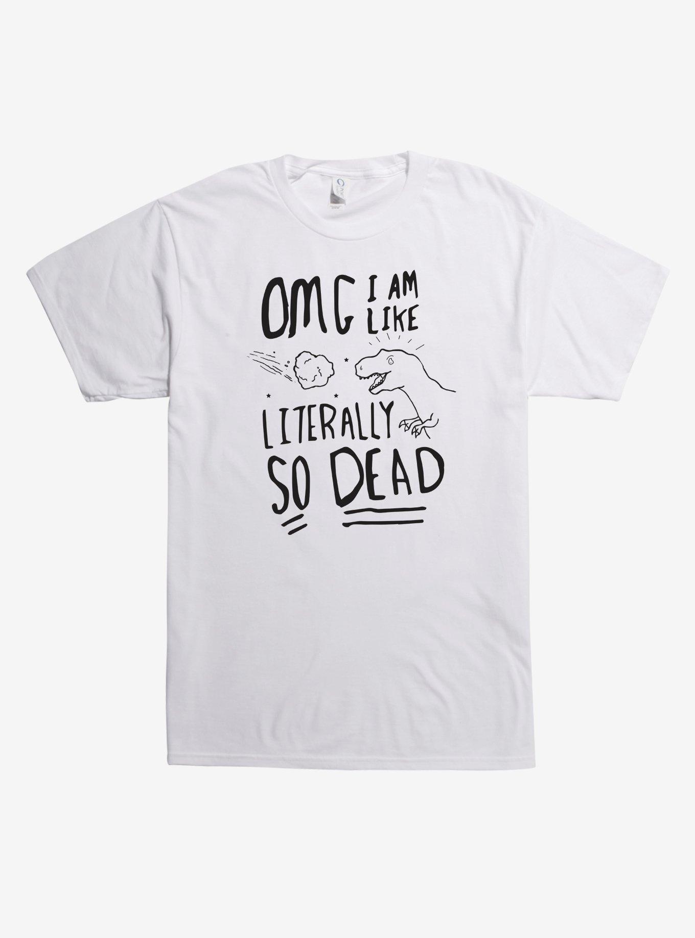 Literally So Dead Dinosaur T-Shirt, WHITE, hi-res