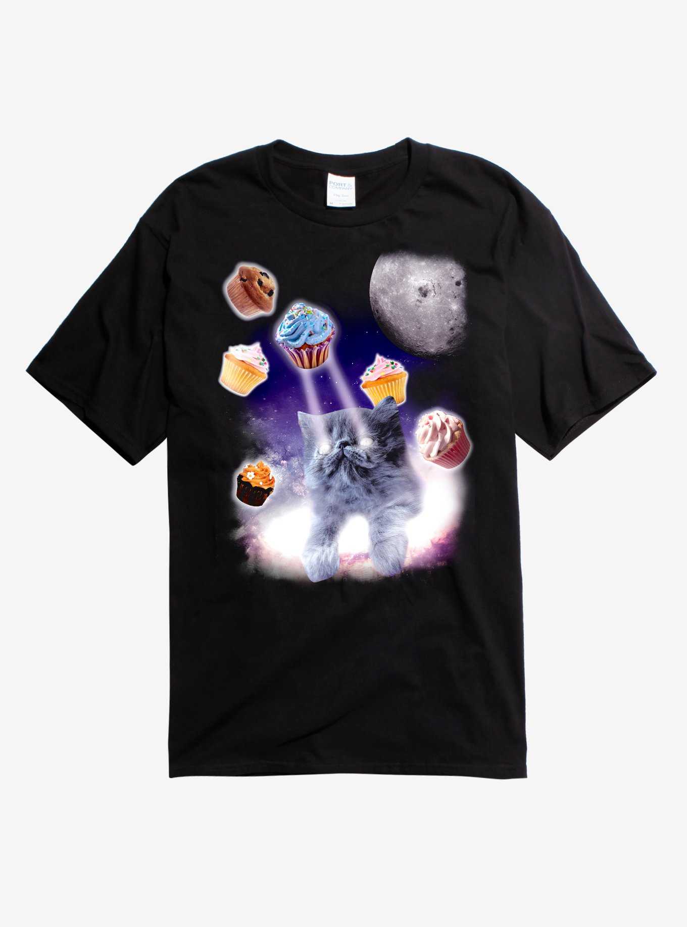 Galaxy Cupcakes Cat T-Shirt, , hi-res