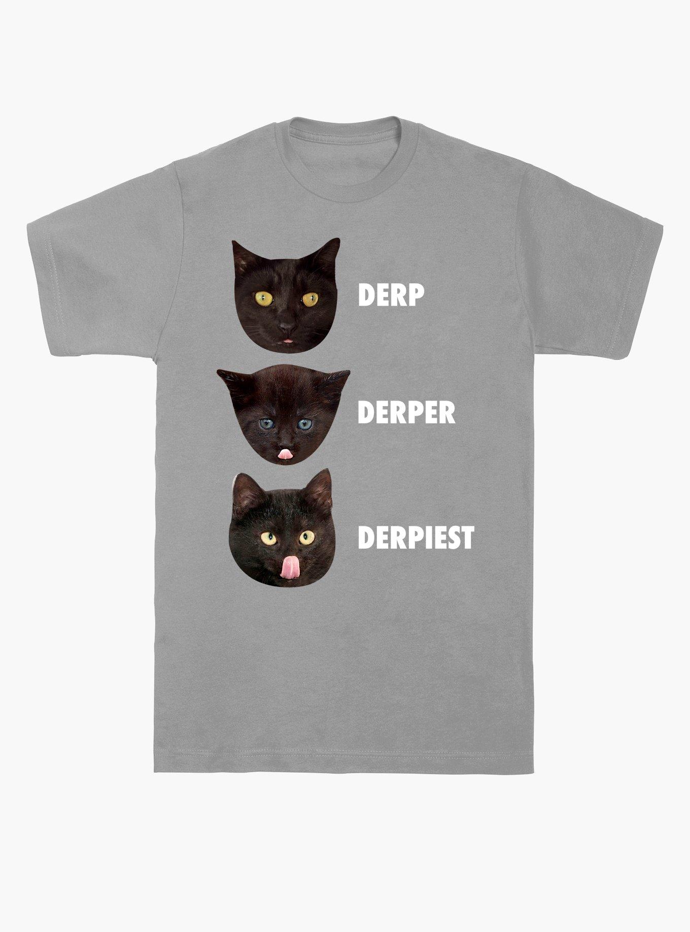 Derp Derper Derpiest Cat T-Shirt, STORM GREY, hi-res
