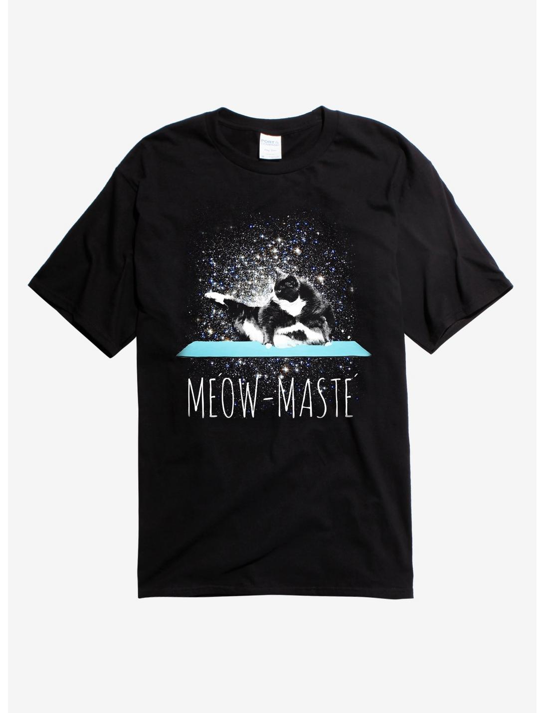 Meow Maste Yoga Cat T-Shirt, BLACK, hi-res