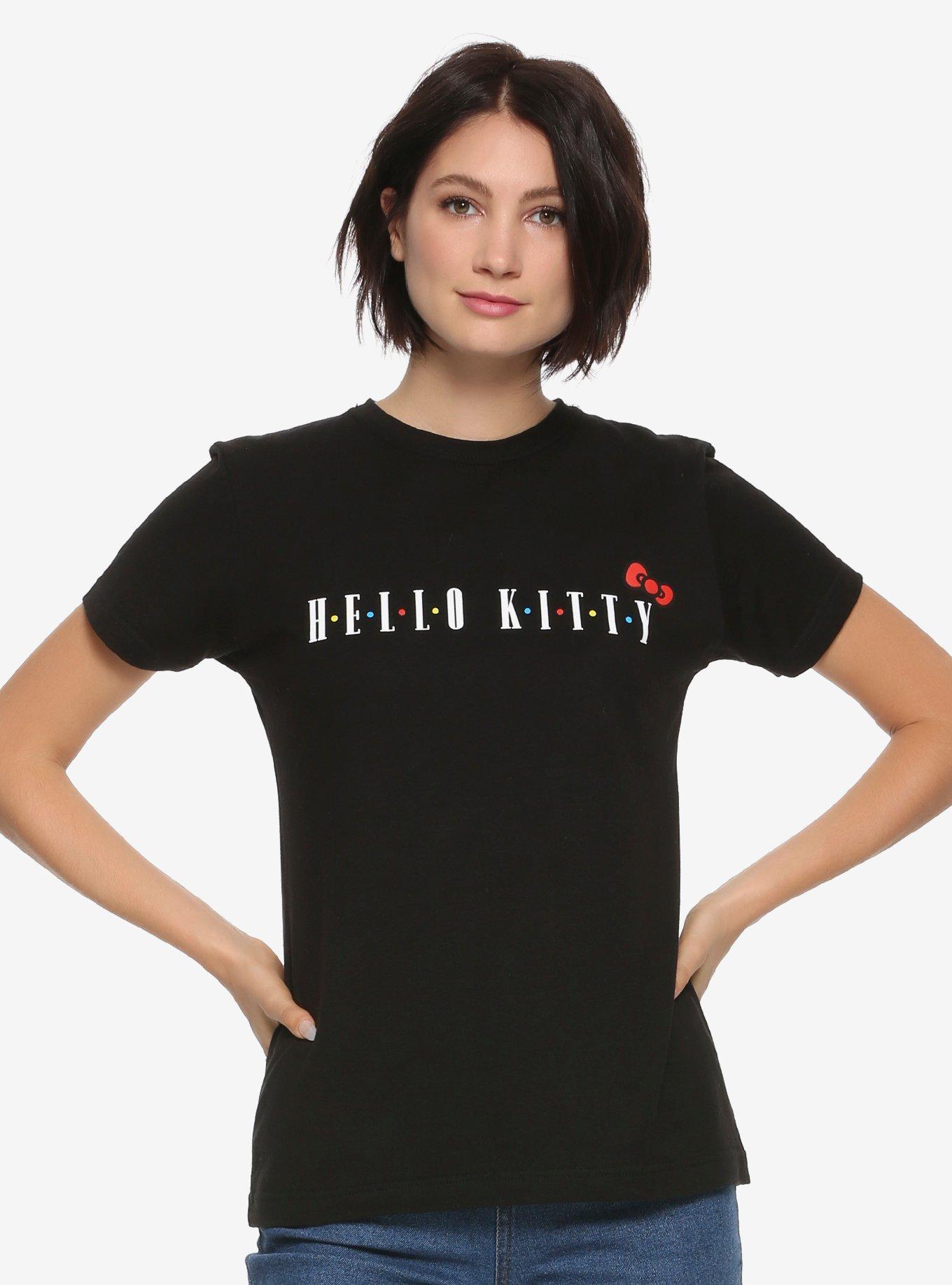 Sanrio Hello Kitty Bow Womens T-Shirt - BoxLunch Exclusive, BLACK, hi-res