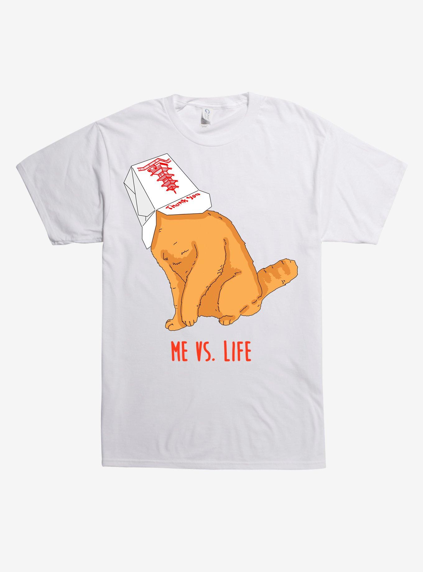 Me Vs Life Cat T-Shirt, WHITE, hi-res