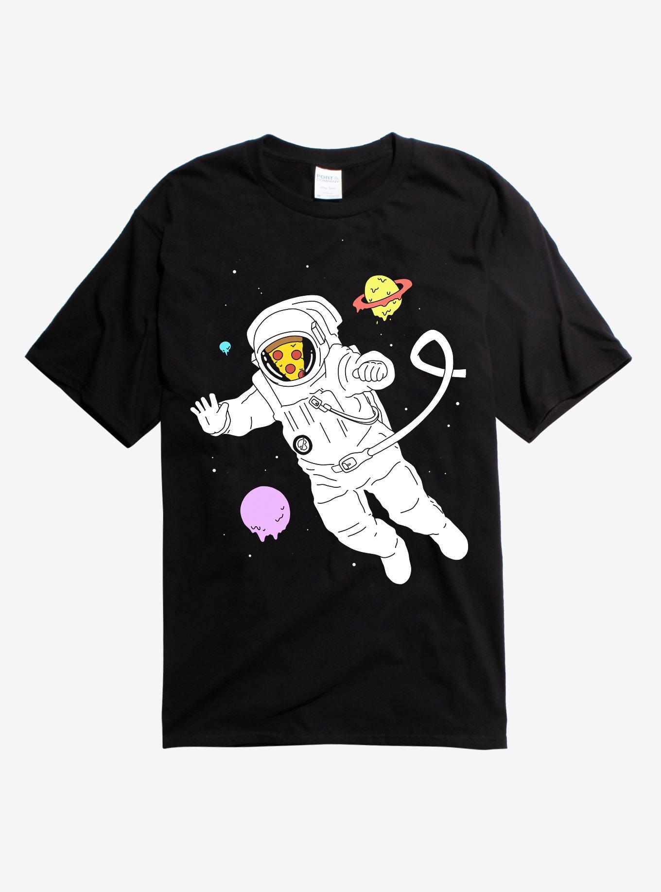 Astronaut Pizza T-Shirt, BLACK, hi-res