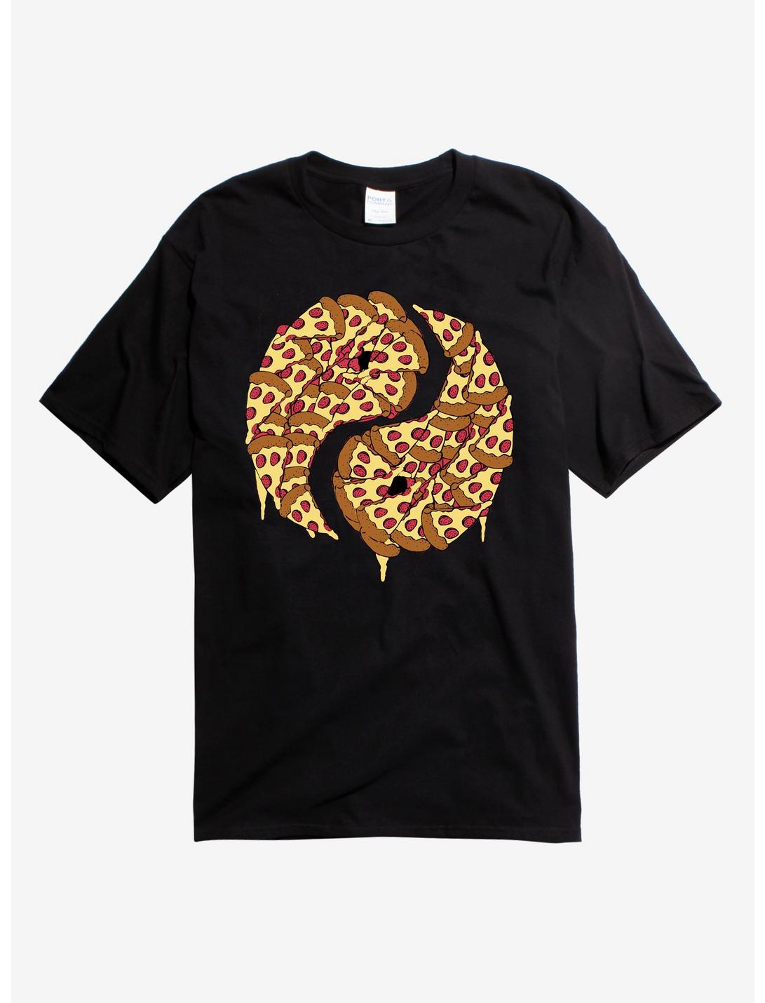 Yin Yang Pizza T-Shirt, BLACK, hi-res