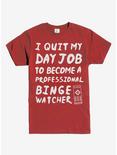 Professional Binge Watcher T-Shirt, RED, hi-res