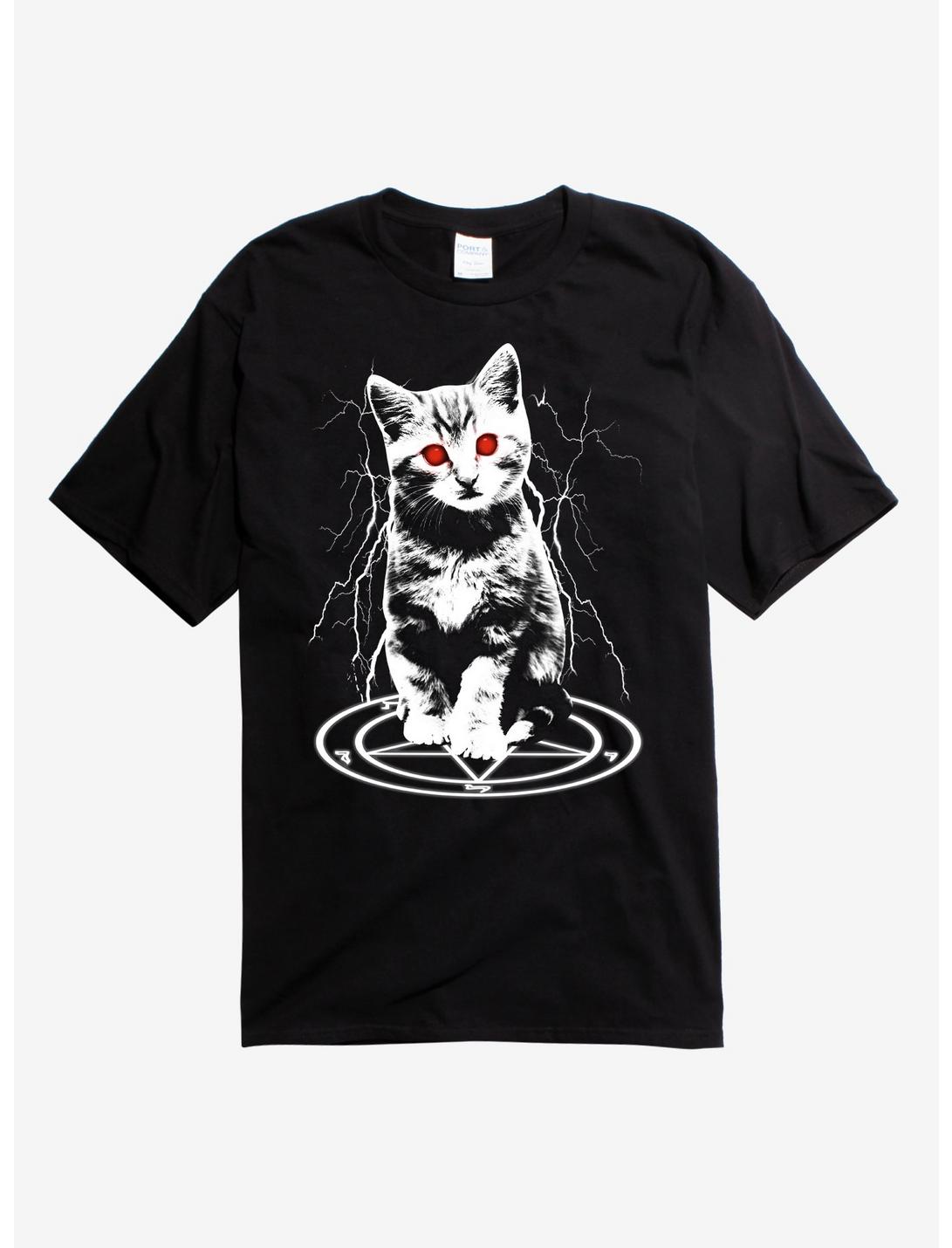 Demon Cat T-Shirt, BLACK, hi-res