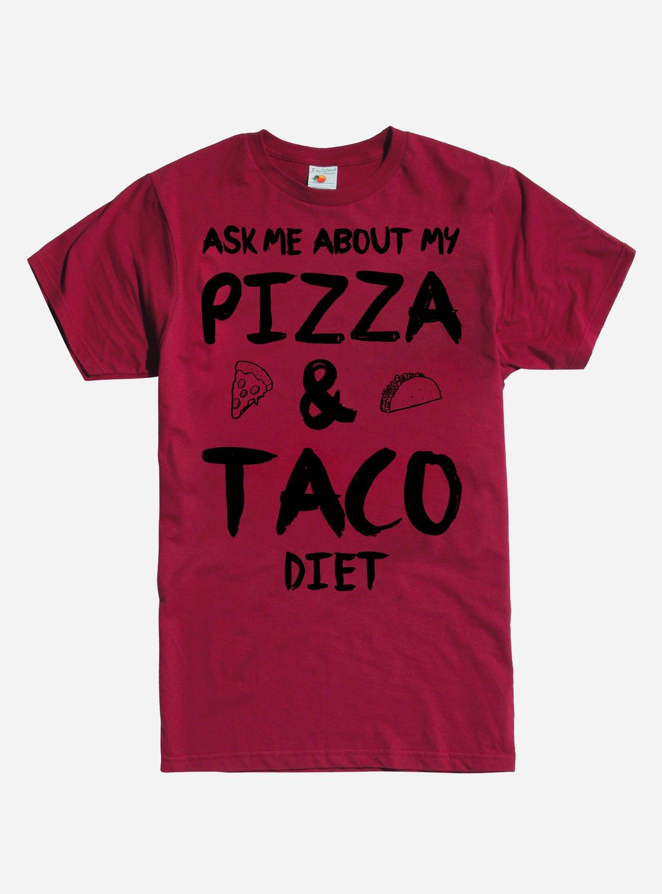 Pizza & Taco Diet T-Shirt, RED, hi-res