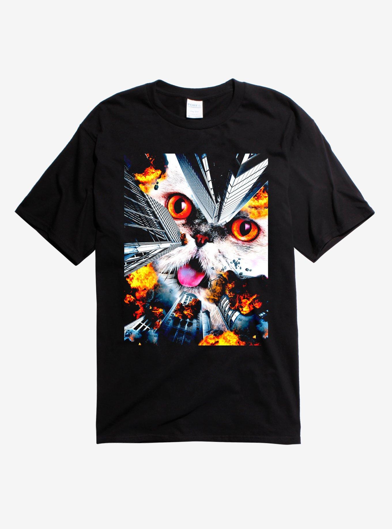 Burning Buildings Cat T-Shirt, , hi-res