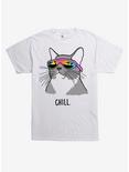 Chill Cat T-Shirt, WHITE, hi-res