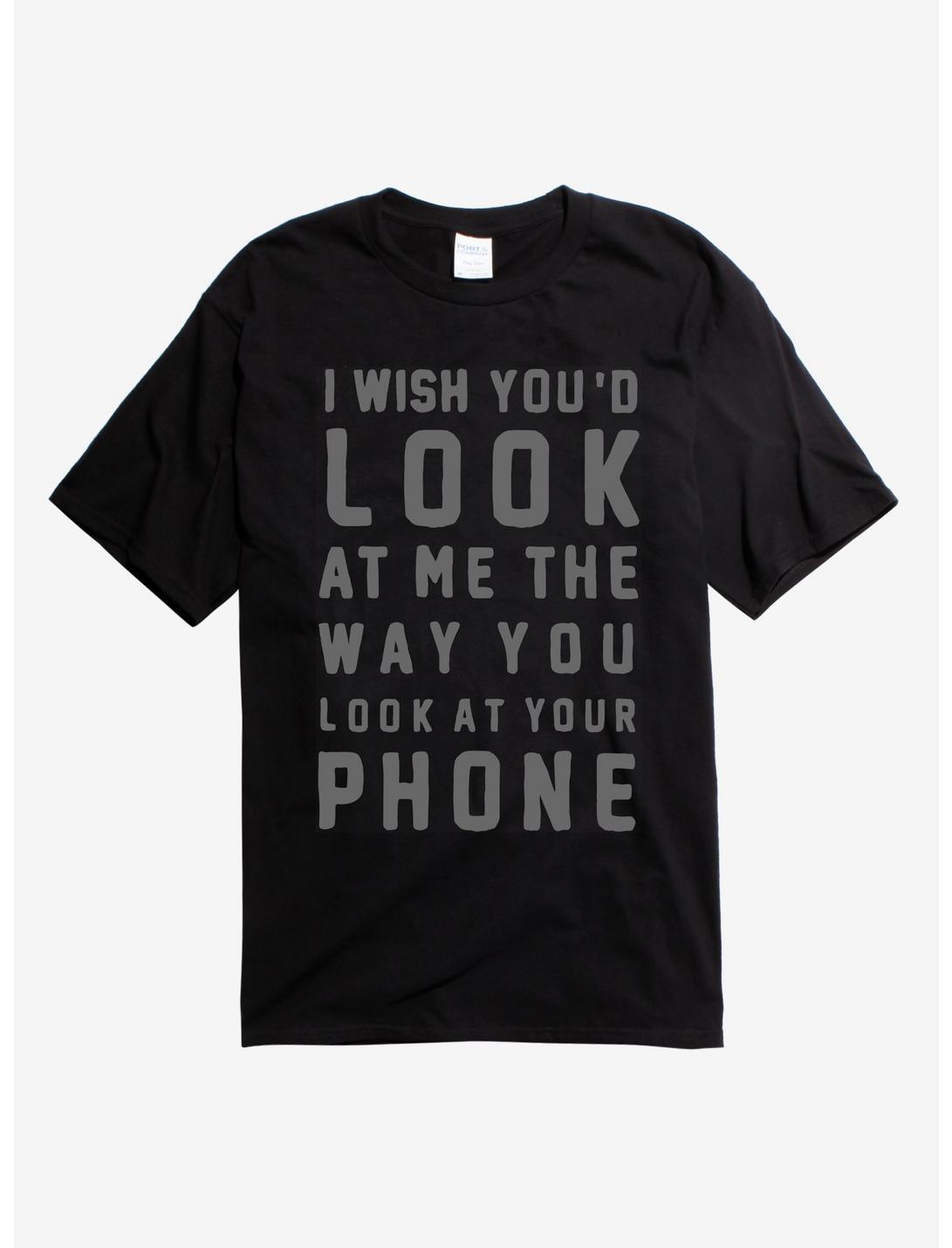 Look At Your Phone T-Shirt, BLACK, hi-res
