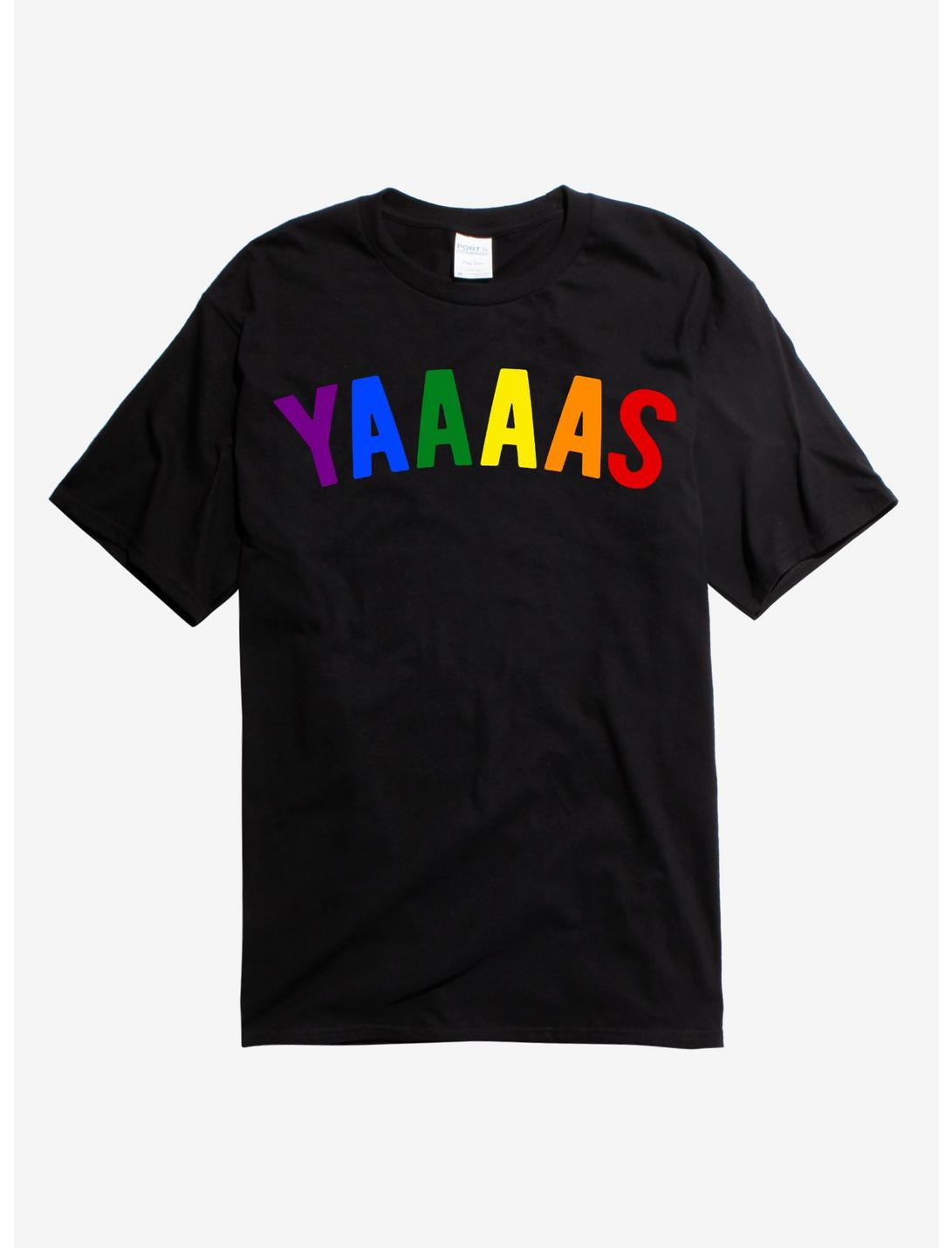 Yaaaas Pride T-Shirt, BLACK, hi-res