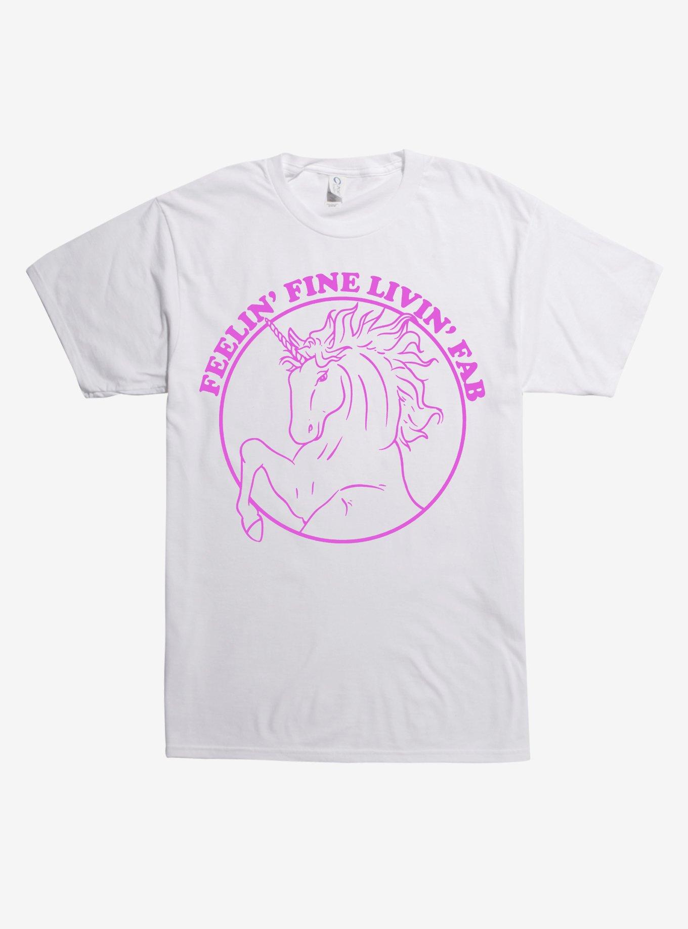 Livin Fab Unicorn T-Shirt, WHITE, hi-res