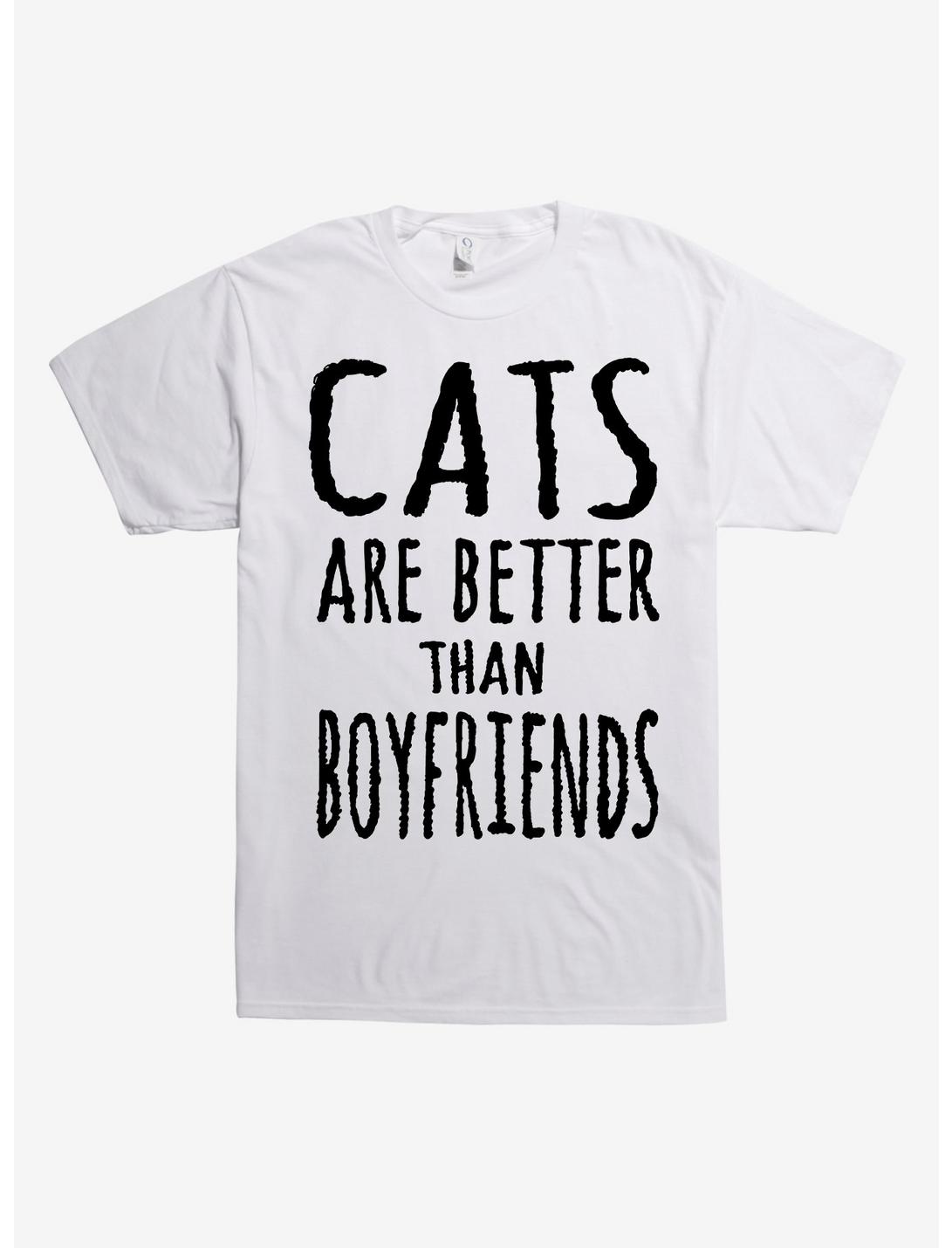 Cats Are Better Than Boyfriends T-Shirt, WHITE, hi-res