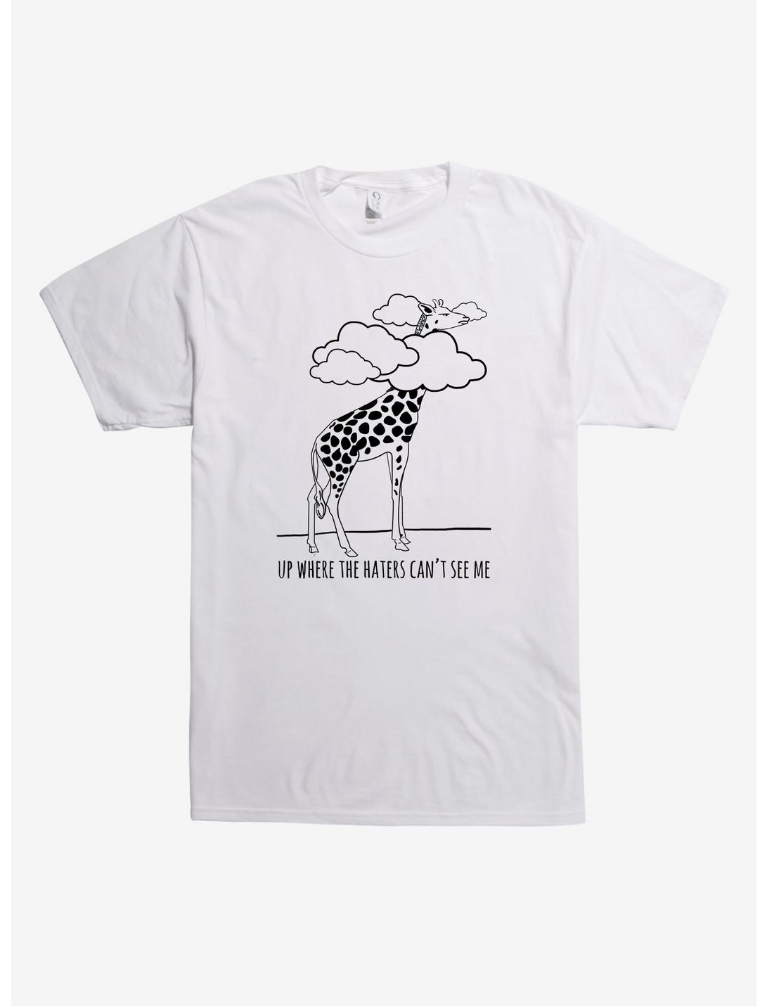 Haters Can't See Me Giraffe T-Shirt, WHITE, hi-res