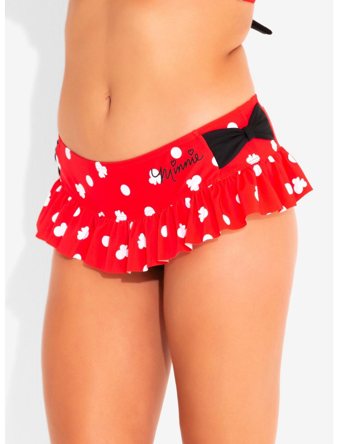 Disney Minnie Mouse Polka Dot Skirted Swim Bottoms, RED  WHITE  BLACK, hi-res