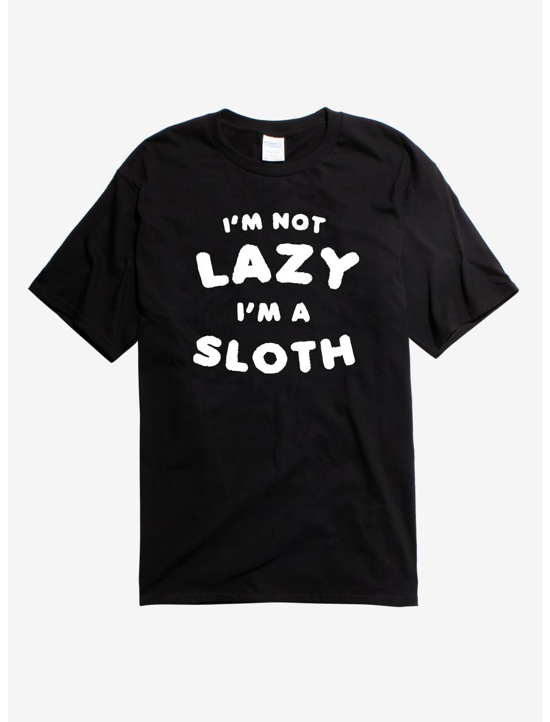 I'm Not Lazy I'm A Sloth T-Shirt, BLACK, hi-res