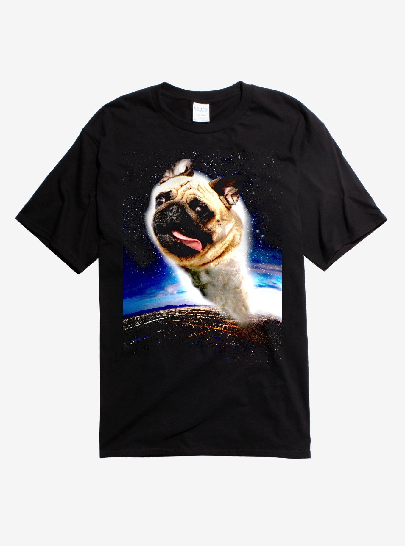Pug Space T-Shirt, BLACK, hi-res