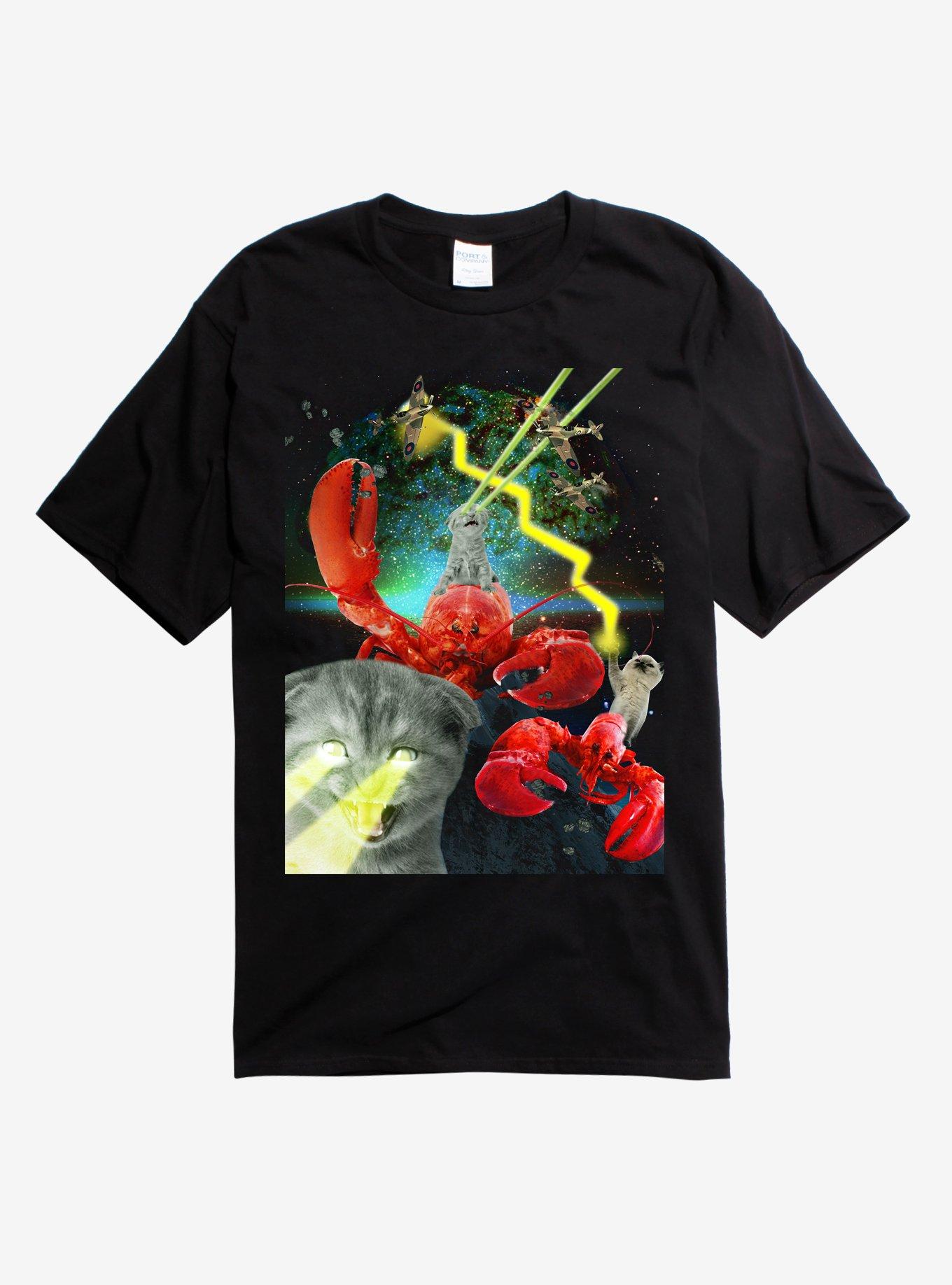 Cat Lobster T-Shirt, BLACK, hi-res