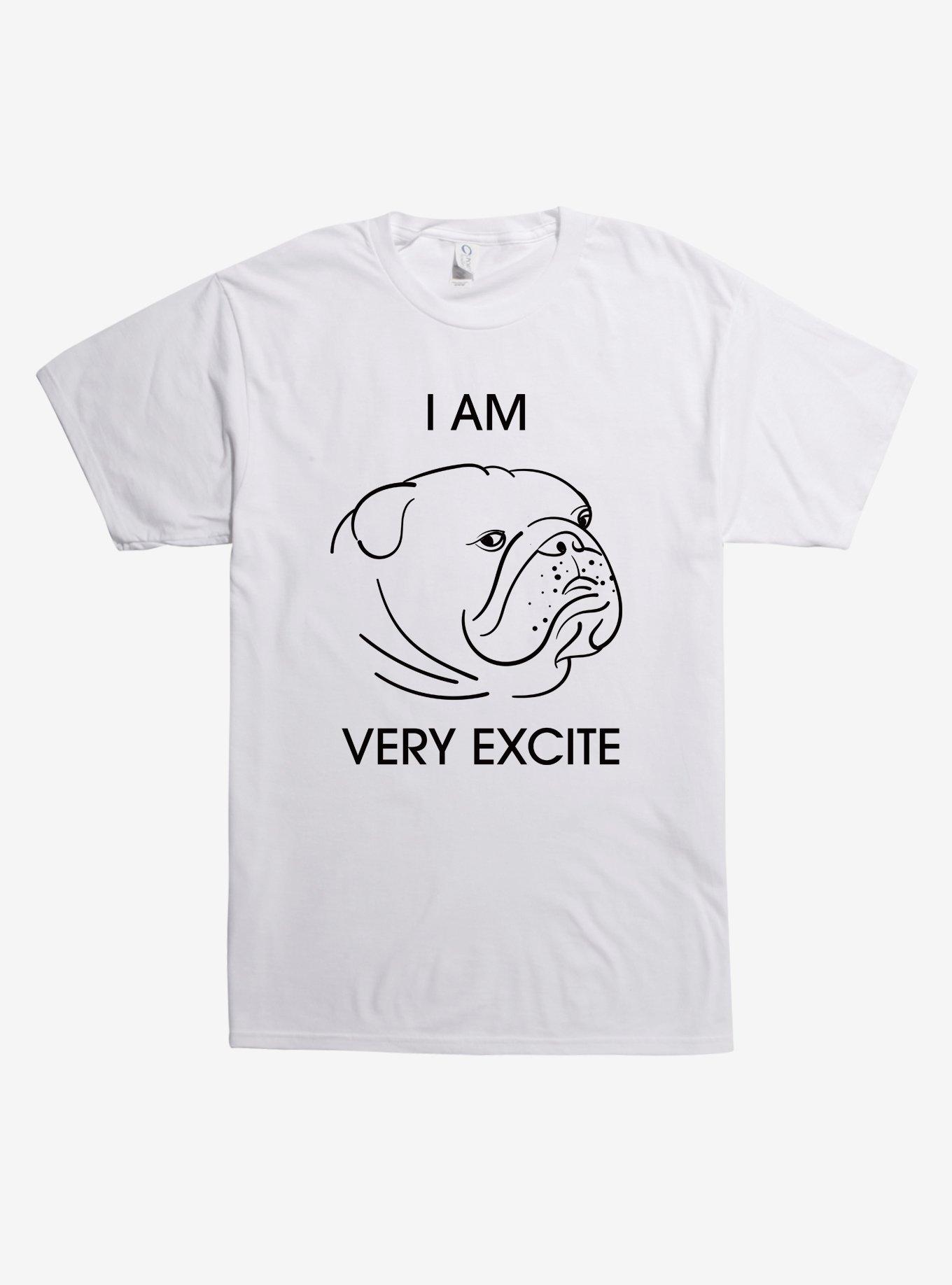 I Am Very Excite Dog T-Shirt, WHITE, hi-res