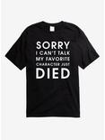 Sorry Can't Talk T-Shirt, BLACK, hi-res