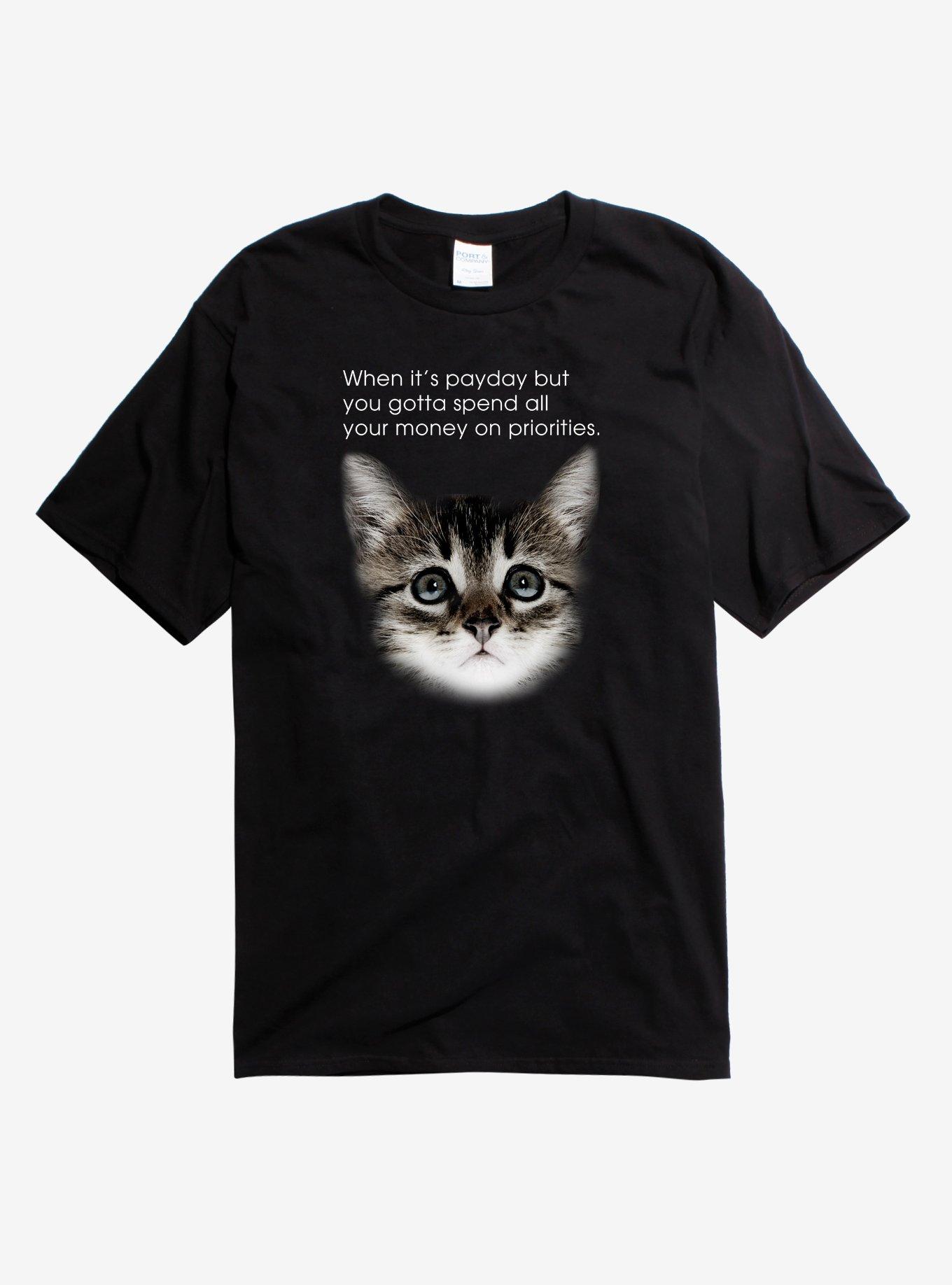 Payday Cat T-Shirt, BLACK, hi-res