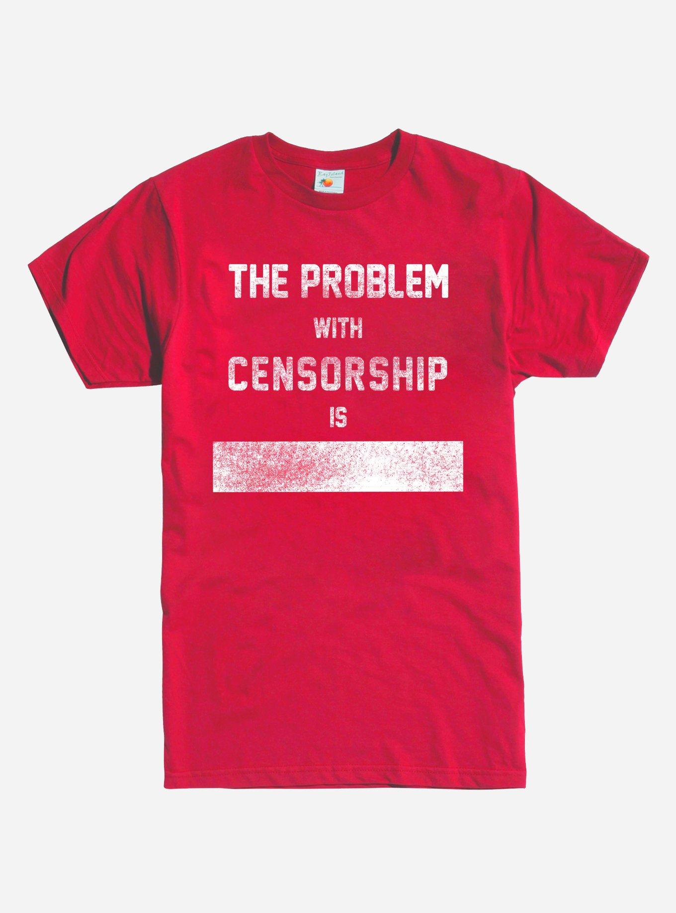 The Problem With Censorship T-Shirt, RED, hi-res