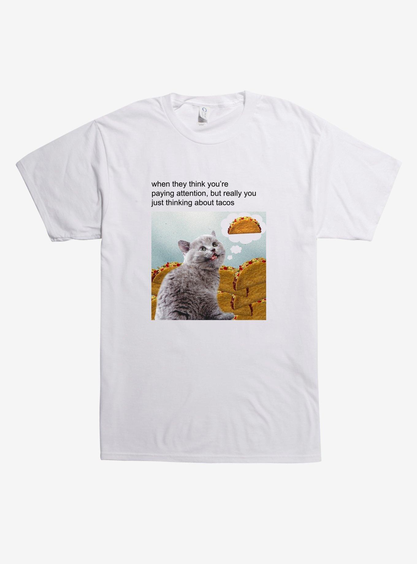 Thinking About Tacos Cat T-Shirt, , hi-res
