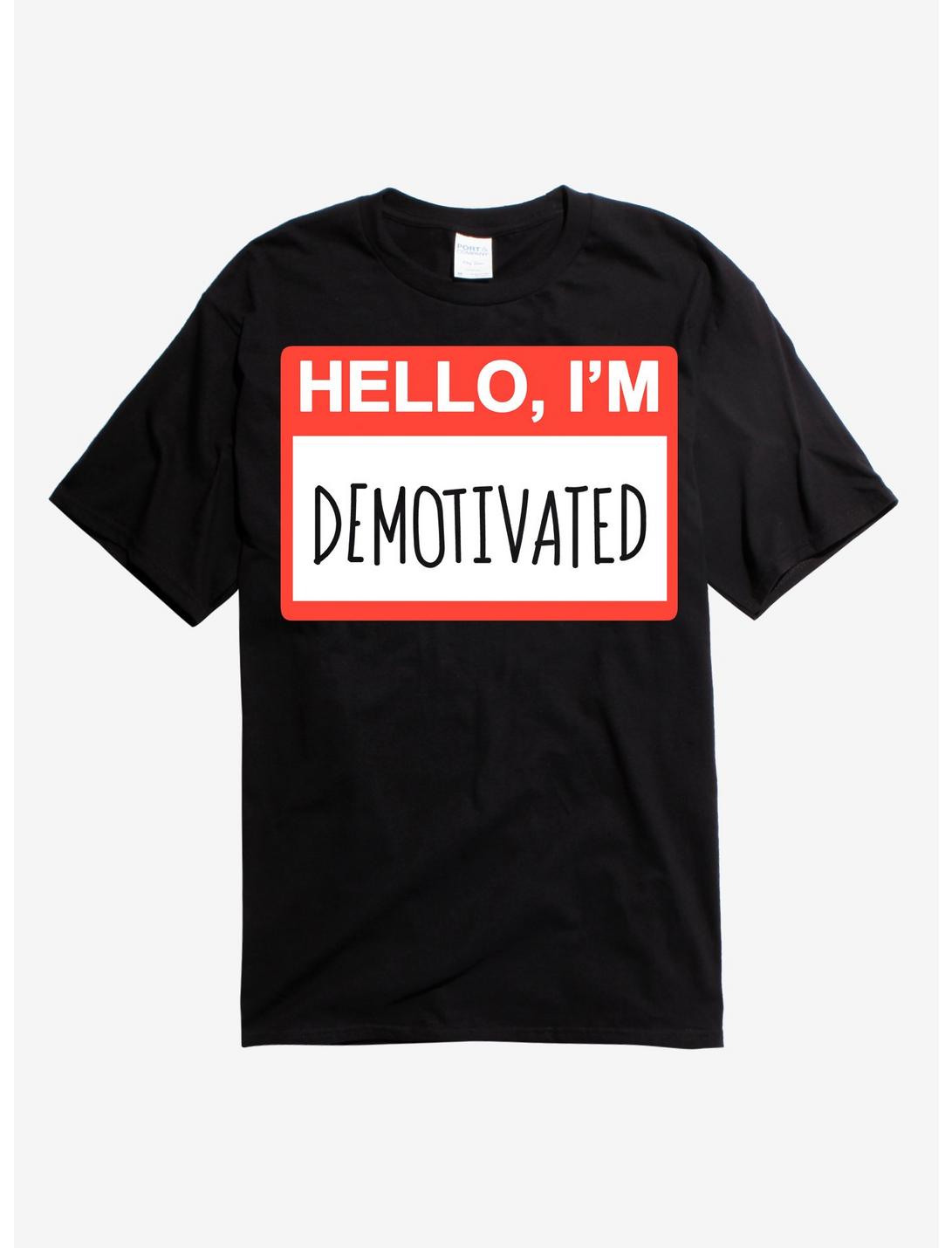 Hello I'm Demotivated T-Shirt, BLACK, hi-res
