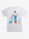 Vacuuming Wrestler T-Shirt, WHITE, hi-res