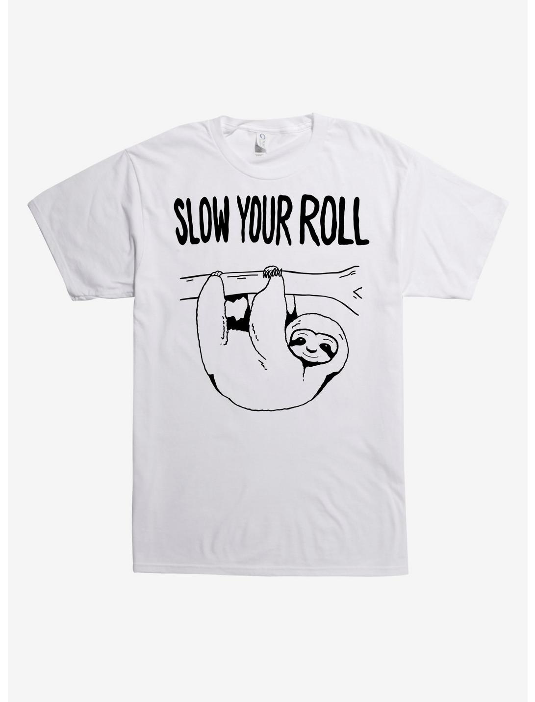 Slow Your Roll Sloth T-Shirt, WHITE, hi-res